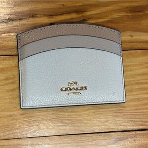 Coach Cream and Tan Card Holder